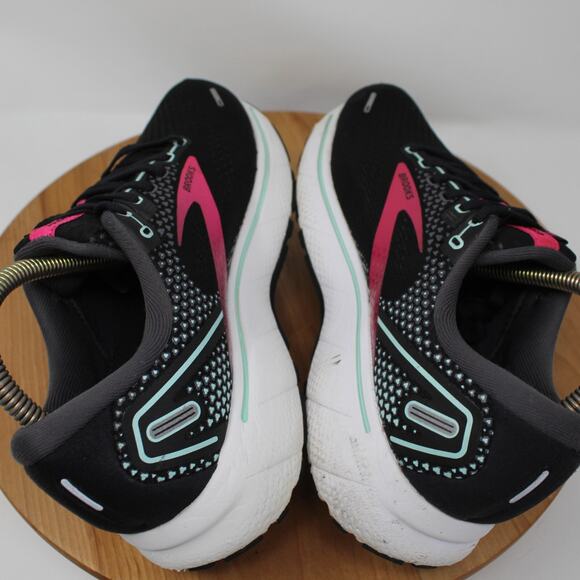 Brooks Shoes Womens 8 Ghost 14 Running Sneakers Black Pink Lace Up Gym Workout - Picture 5 of 10